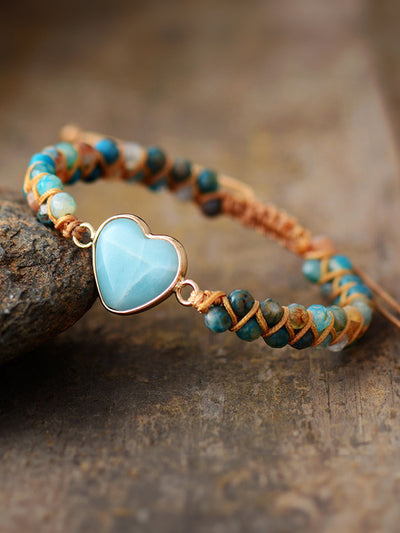 Love Yourself Heart Shape Beaded Bracelet