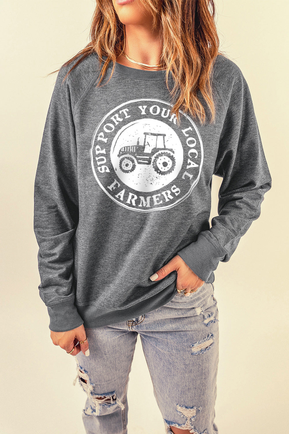 SUPPORT YOUR LOCAL FARMERS Graphic Sweatshirt
