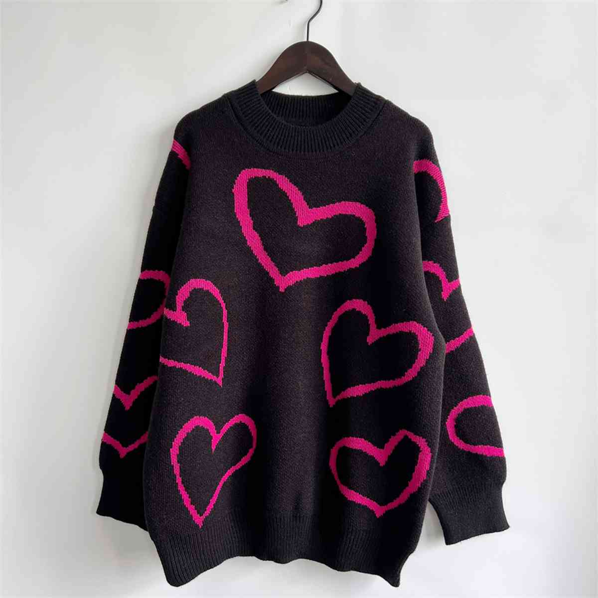 Heart's Pattern Long Sleeve Sweater