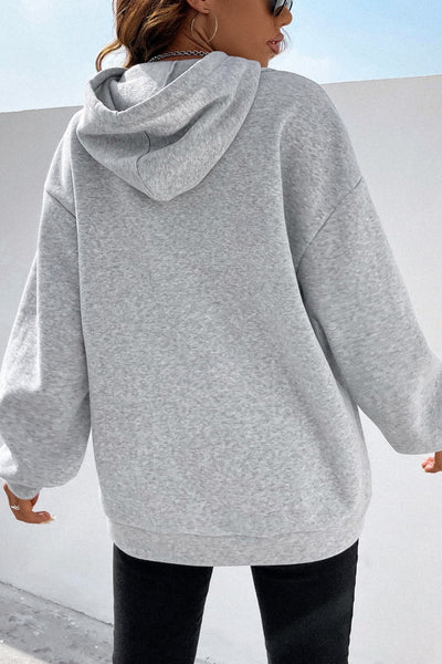 Training Day Side Zipper Dropped Shoulder Hoodie
