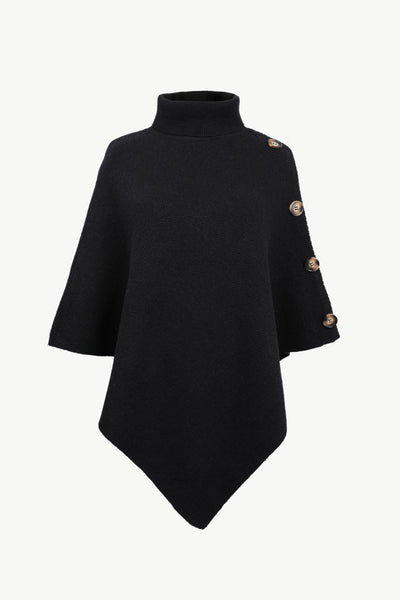Prudence Turtleneck Buttoned Poncho