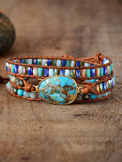 Solstice Triple-Layer Natural Stone Bracelet