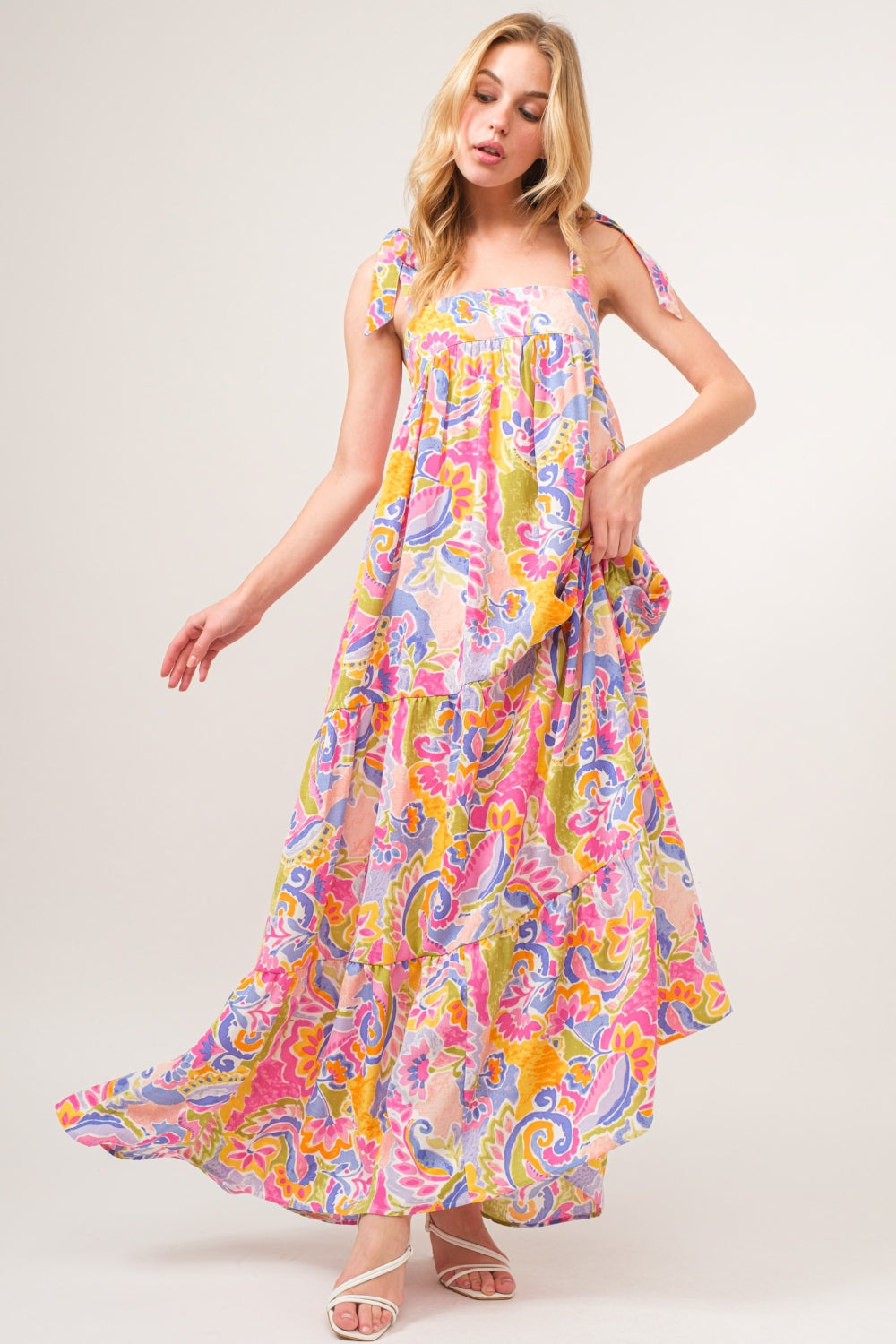 And The Why Full Size Love Is Blind Tiered Maxi Dress