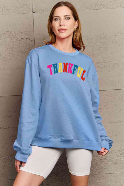 Simply Love Full ColorfulTHANKFUL Graphic Sweatshirt