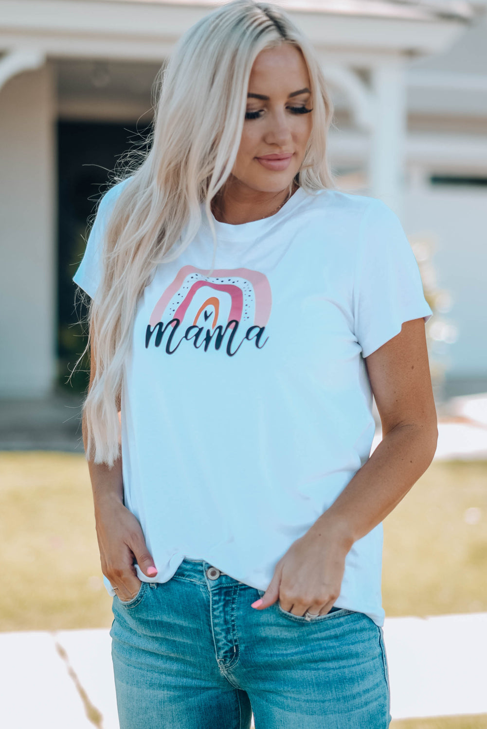 Women Graphic Round Neck Tee Shirt
