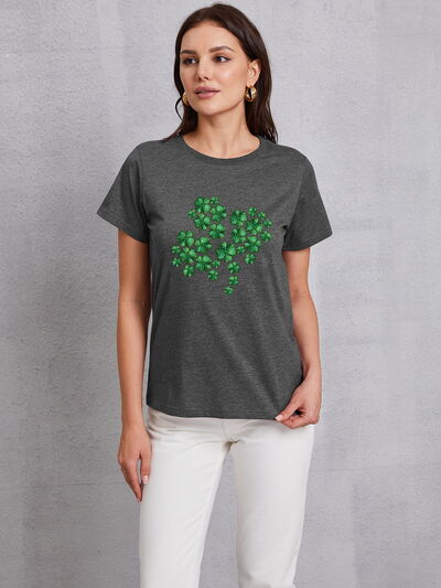 Sprinkle Lucky Clover Round Neck T-Shirt
