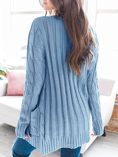 Carly Cable-Knit Buttoned Cardigan with Pockets